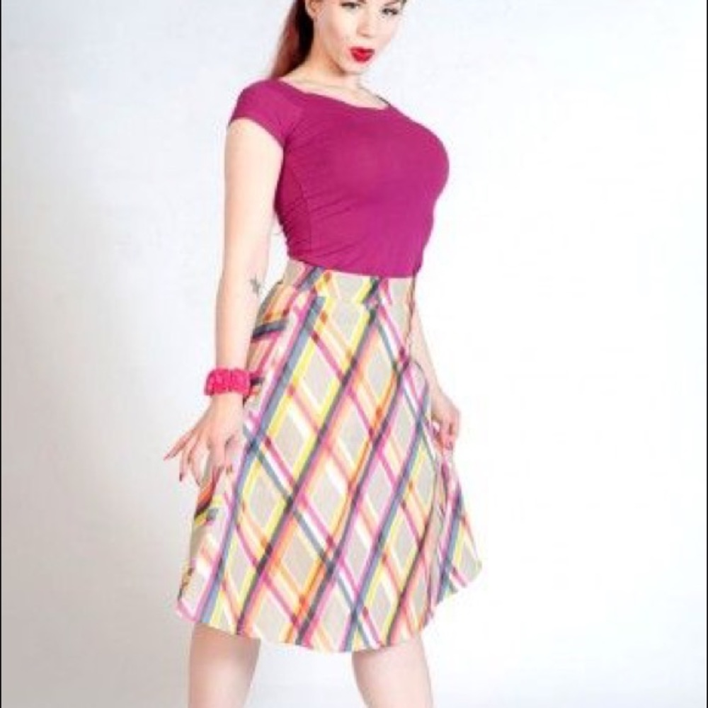 Heart of Haute Aline Skirt in Peggy Plaid